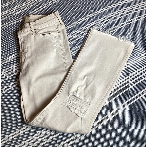 Mother Inside Crop Fray Blow by Blow khaki jeans - Picture 4 of 7